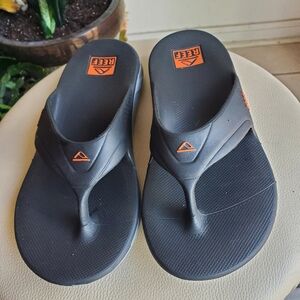 Reef Men's Black and Orange Flip Flops